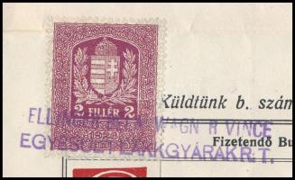 1927 Bp., Ellinger Béla - Wagner Vince fejléces számla