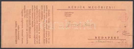 1936 Adria Bérautóüzem, magánjellegű taxi reklámos levelezőlap