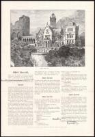 1898 Tharandt-i kastélyról szóló német nyelvű nyomat, áthúzásokkal, javításokkal