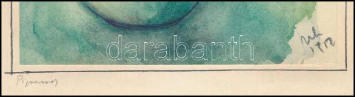 Ujváry Lajos (1925-2006): Pipacsok. Akvarell, papír, jelzett. Papírra kasírozva. 17,5x13,5 cm