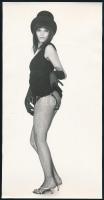 cca 1972 Modell a revü tánckarából, szolidan erotikus felvételek, 3 db vintage fotó, 24x12,5 cm és 22,8x13,8 cm