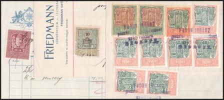 1907-1932 5 db fejléces számla (Abonyi és Szobel Divatáruháza, Friedmann Henrik, Czálekker és Tóth, ...