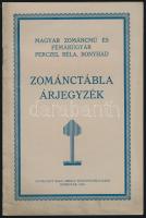 1932 Dombóvár, Magyar Zománcmű és Fémárugyár Perczel Béla Bonyhád zománctábla árjegyzék, 12p