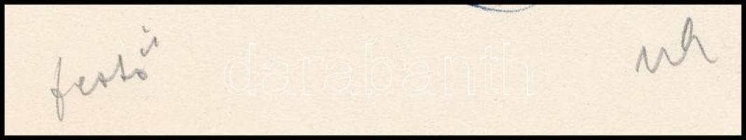 Ujváry Lajos (1925-2006): Festő. Akvarell, toll, papír, jelzett. 22,5x17 cm