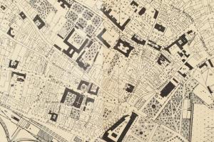 Komárom város kétnyelvű térképe, szakadásokkal, 46×66 cm