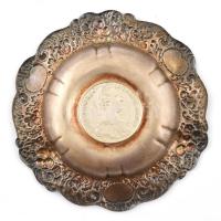 Fischer & Co. ékszerész, Bécs Mária Terézia ezüst tallér utánveret, fém tállal. Eredeti dobozába...