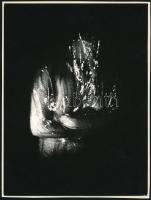cca 1979 Bándi András (?-?) budapesti fotóművész hagyatékából feliratozott, vintage fotóművészeti alkotás (Fóliás akt torzó), a magyar fotográfia avantgarde korszakából, 24x18 cm
