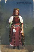1939 Bánffyhunyad, Huedin; pártás leány, erdélyi folklór / Transylvanian folklore (szakadás / tear)