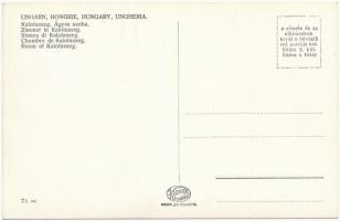 Kalotaszeg, Tara Calatei; Ágyas szoba, erdélyi folklór / Transylvanian folklore, room interior