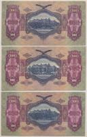 1930. 20P + 1930. 100P (4x) egyik csillagos sorozatszámmal T:III