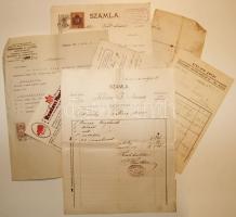 1910-1941 7 db főként okmánybélyeges számla