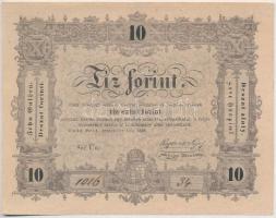 1848. 10Ft Kossuth bankó kibocsátás helye, ideje sorban Buda Pest... után vessző helyett pont T:III rendkívül szép papír, ebben a tartásban ritka!  Adamo G111
