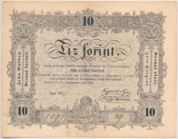 1848. 10Ft Kossuth bankó fordított, barna hátlapi alapnyomat T:III szép papír Adamo G111