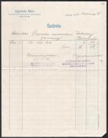1910 Ipolyság, Eggenhofer Albert épület-fakereskedő fejléces számlája