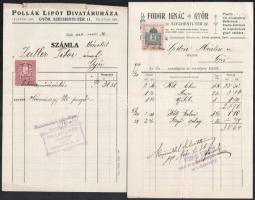 1911-1933 5 db fejléces számla (Szabó és Radó, Goldschmied Ignác, Singer Mór, stb.)