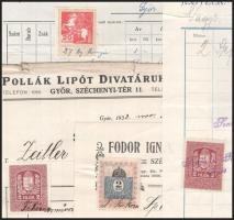1911-1933 5 db fejléces számla (Szabó és Radó, Goldschmied Ignác, Singer Mór, stb.)