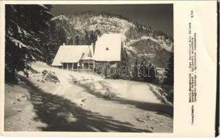 1933 Gyergyószentmiklósi-havasok, Muntii Giurgeului; Gyilkostói menedékház télen / Schutzhütte / Casa turistilor dela Ghilcos / chalet, tourist house in winter. photo (EB)