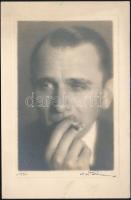 1931 Temesvár, Felső-őri Fábián Sándor fényképész műtermében készült, aláírt, pecséttel jelzett vintage fotó, művészfóliával rézkarc hatást keltve, 18x11,9 cm