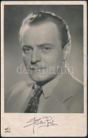 cca 1943 Jávor Pál színész fotólapja, megírva, postázva, ismeretlen jelzéssel visszaküldve egy székesfehérvári laktanyába, 13,6x8,6 cm