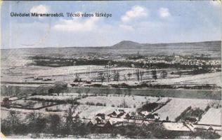 1917 Técső, Tiacevo, Tiachiv, Tyachiv (Máramaros); látkép télen. Szabó Lipót kiadása / general view in winter (b)