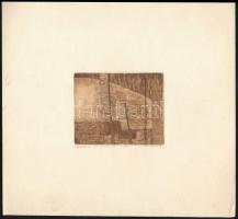 Koronczi Endre (1968-): Rajz háta. Rézkacr, hidegtű, akvatinta, papír, jelzett, művészpéldány EA XII/1 számozással. 7x8,5 cm