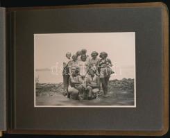 1935 Balatonföldvári csoportos nyaralás emlékei, fotóalbum 10 db fotóval, Erődi-Harrach Tihamér (188...