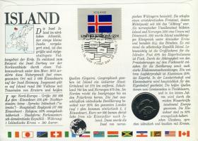 Izland 1984. 5Kr érmés, bélyeges boríték T:1