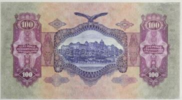 1930. 100P 8db-os vágatlan MINTA ÍV, "1943. III. 17." dátummal, látható illesztőkerettel. ...