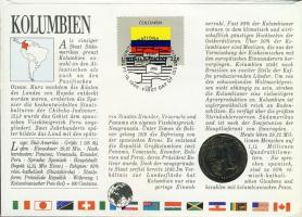 Kolumbia 1985. 10P érmés, bélyeges boríték T:1