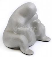 Officina Alessi jelzésű absztrakt szobor. Műgyanta őrlemény, gumi talppal. m: 17,5 cm