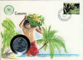 Comoros-sziget 1984. 5Fr érmés, bélyeges boríték T:1