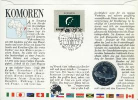 Comoros-sziget 1984. 5Fr érmés, bélyeges boríték T:1