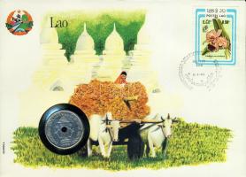 Laosz 1952. 20c érmés, bélyeges boríték T:1