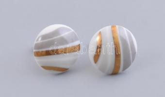 Hollóházi porcelán nyaklánc és fülbevaló szett. Matricás, jelzett, hibátlan, eredeti dobozában. Medá...