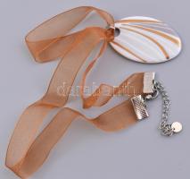 Hollóházi porcelán nyaklánc és fülbevaló szett. Matricás, jelzett, hibátlan, eredeti dobozában. Medá...