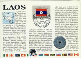 Laosz 1952. 20c érmés, bélyeges boríték T:1