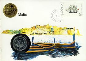 Málta 1972. 10c érmes, bélyeges boríték T:1