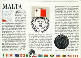 Málta 1972. 10c érmes, bélyeges boríték T:1