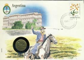 Argentína 1986. 5c érmes, bélyeges boríték T:1