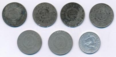 1950-1965. 2Ft Cu-Ni (6x) párokban 3xklf + 1965. 50f Al T:2-,3 patina