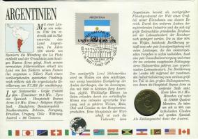 Argentína 1986. 5c érmes, bélyeges boríték T:1