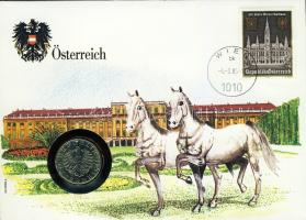 Ausztria 1985. 10Sch érmes, bélyeges boríték T:1