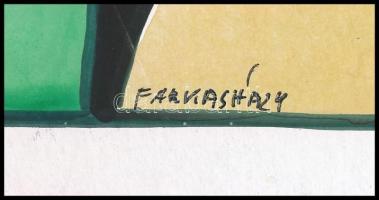 Farkasházy jelzéssel: Színes kép. Akvarell, papír, 13x23 cm