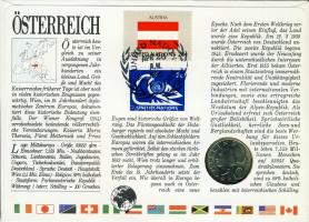 Ausztria 1985. 10Sch érmes, bélyeges boríték T:1