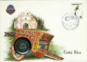 Costa Rica 1983. 5C érmes, bélyeges boríték T:1