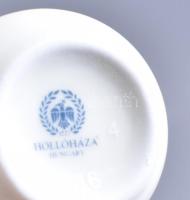 Hollóházi porcelán pálinkás készlet. Egy butéla + 6 db pohár. Eredeti dobozában. Matricás, jelzett, ...