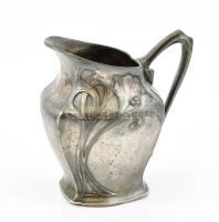 Albert Kohler szecessziós kávés karaffa, tejkiöntő és cukordoboz fedő nélkül Fém, jelzett . / Jugend...