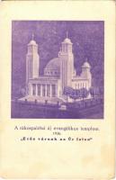 Budapest XV. Rákospalota, Új evangélikus templom 1936. Erős várunk az Úr Isten segélylap a templomalap javára (fl)