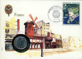 Franciaország 1980. 2Fr érmes, bélyeges boríték T:1