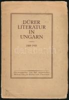 Dürer-literatur in Ungarn 1800-1928. Bp., 1928, Kgl.Ung.Univ.-Druckerei. Kiadói papírkötés. Német - magyar nyelvű. Könyvtári fölöspéldány